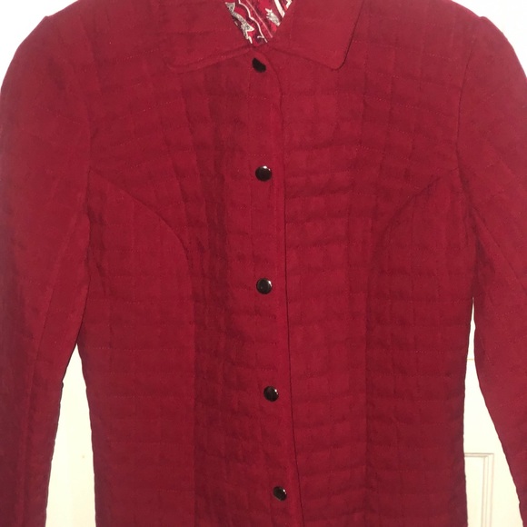 Red quilted Briggs New York Vintage Jacket - Picture 4 of 4